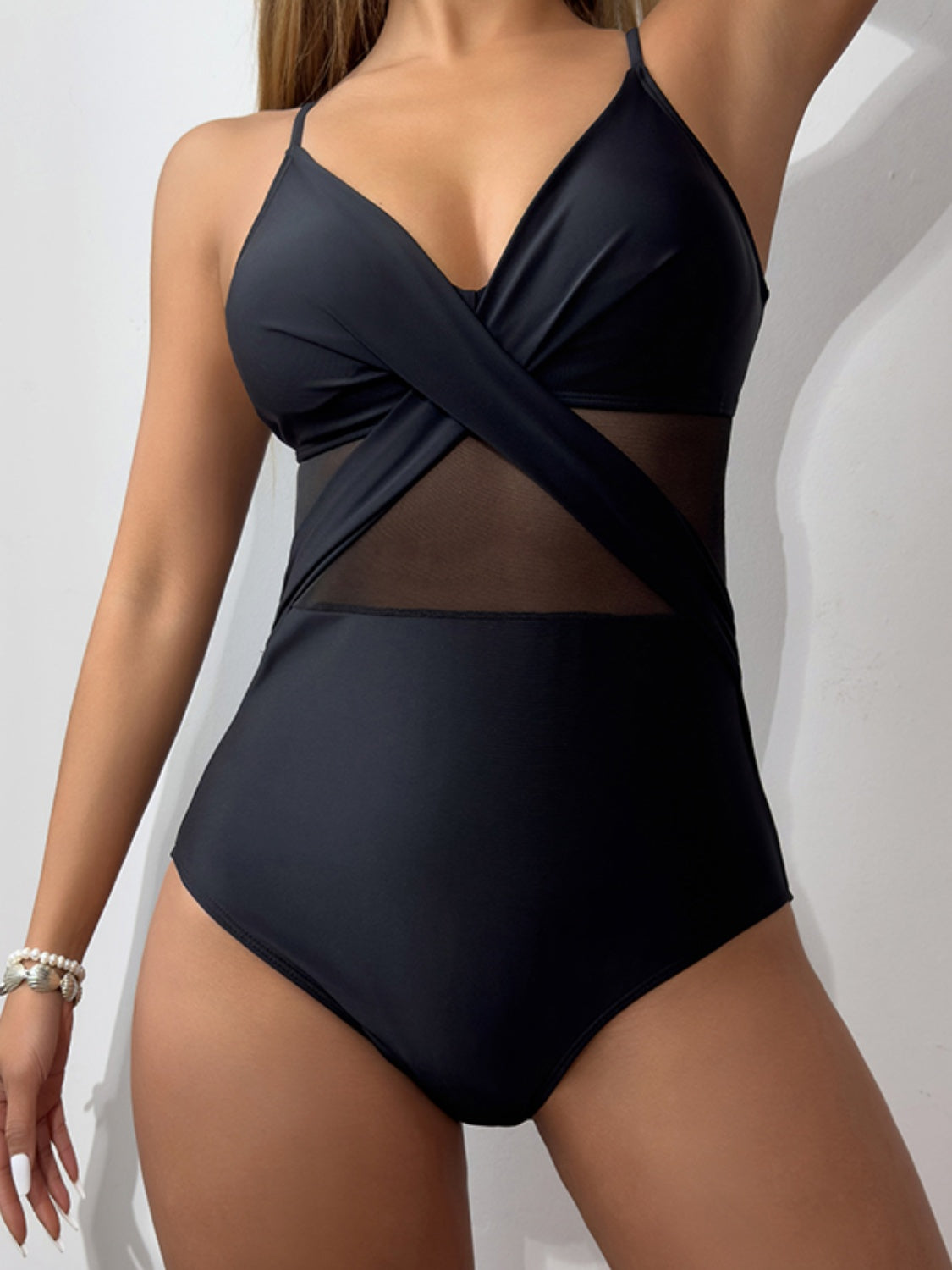 V-Neck Spaghetti Strap One-Piece Swimwear - Women’s Clothing & Accessories - Swimwear - 4 - 2024