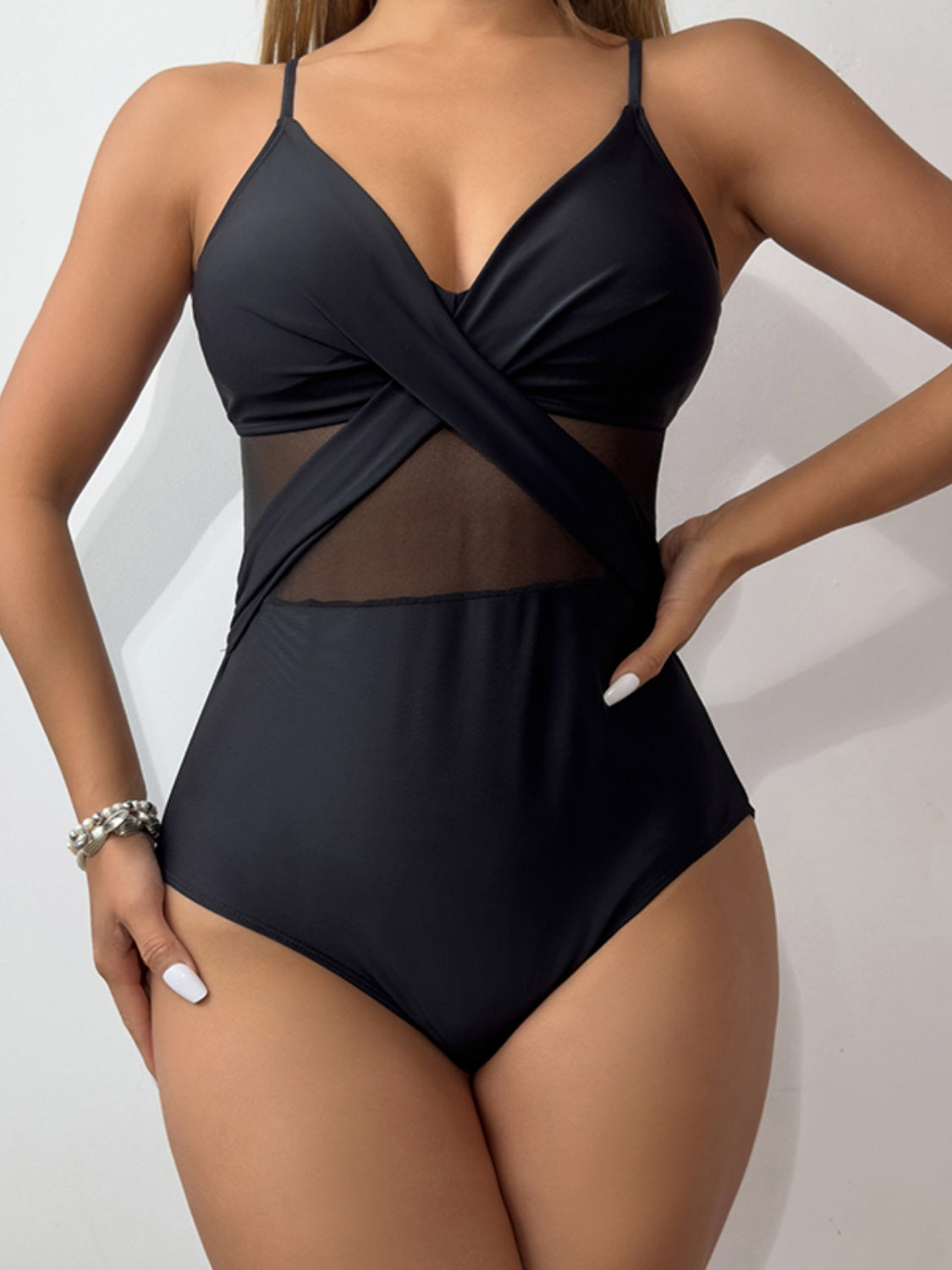 V-Neck Spaghetti Strap One-Piece Swimwear - Black / S - Women’s Clothing & Accessories - Swimwear - 1 - 2024