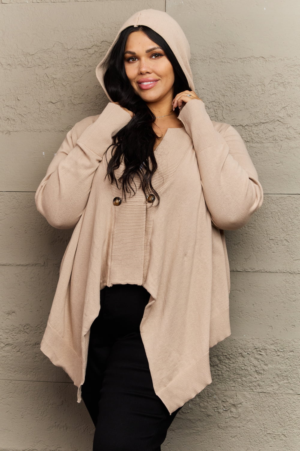Warm Me Up Full Size Hooded Cardigan - Light Brown / S - Women’s Clothing & Accessories - Shirts & Tops - 1 - 2024