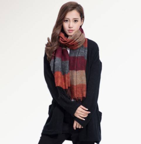 Warm Wide Striped Pashmina Scarf - Women’s Clothing & Accessories - Shirts & Tops - 2 - 2024