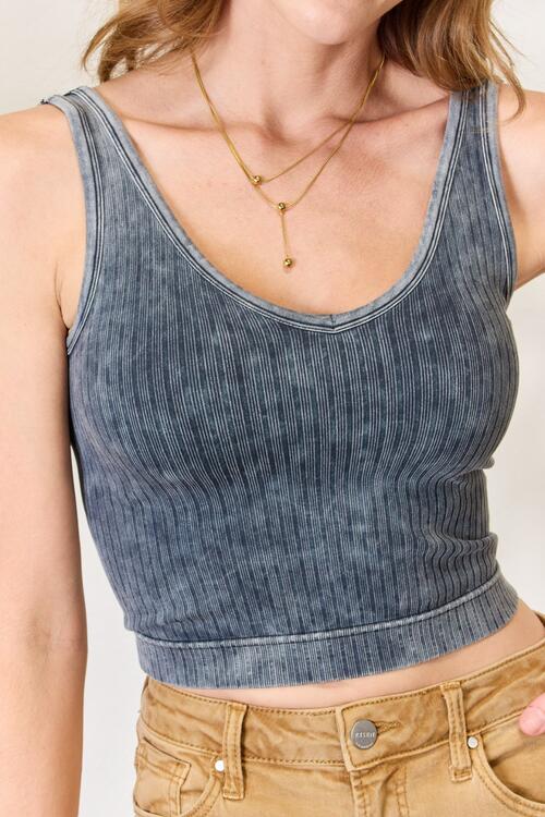 Washed Ribbed Cropped Tank - Women’s Clothing & Accessories - Shirts & Tops - 7 - 2024