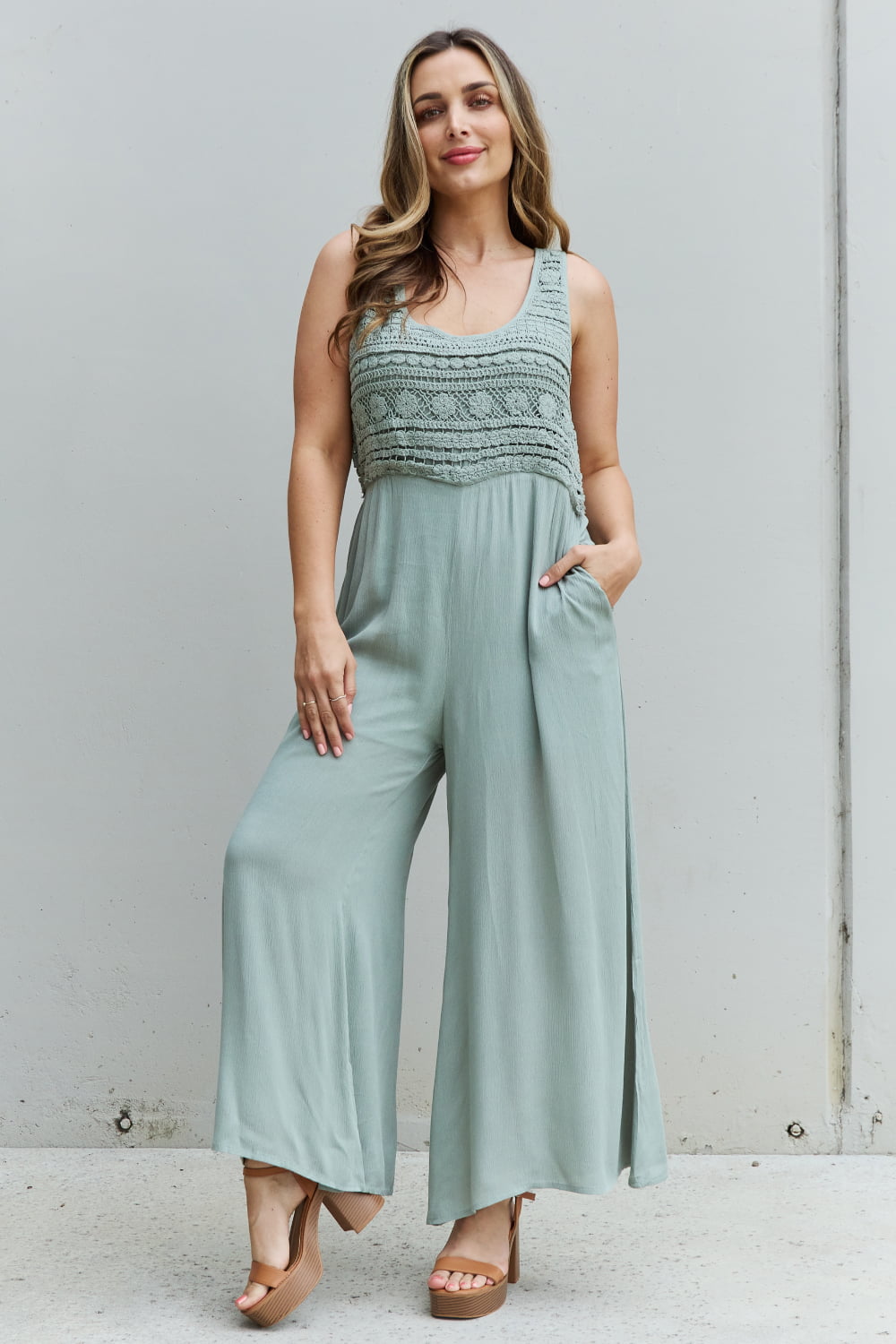Watch Me Full Size Crochet Detail Jumpsuit - Women’s Clothing & Accessories - Jumpsuits & Rompers - 6 - 2024