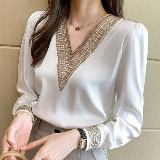 Women’s White Long Sleeve Summer Blouse - Women’s Clothing & Accessories - Shirts & Tops - 1 - 2024