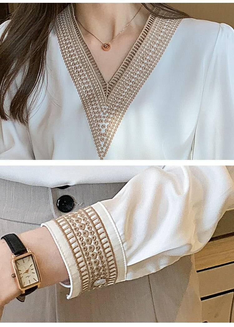 Women’s White Long Sleeve Summer Blouse - Women’s Clothing & Accessories - Shirts & Tops - 7 - 2024