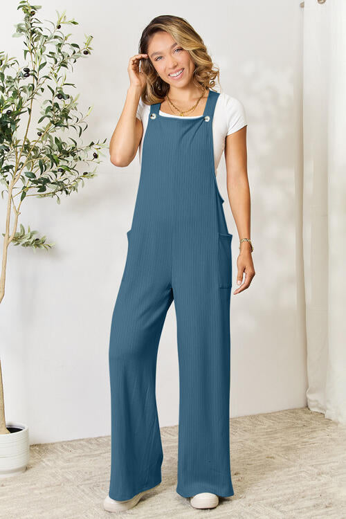 Wide Strap Overall with Pockets - French Blue / S - Women’s Clothing & Accessories - Jumpsuits & Rompers - 1 - 2024