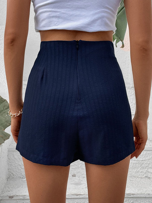 Zip-Back High Waist Shorts - Women’s Clothing & Accessories - Shorts - 2 - 2024
