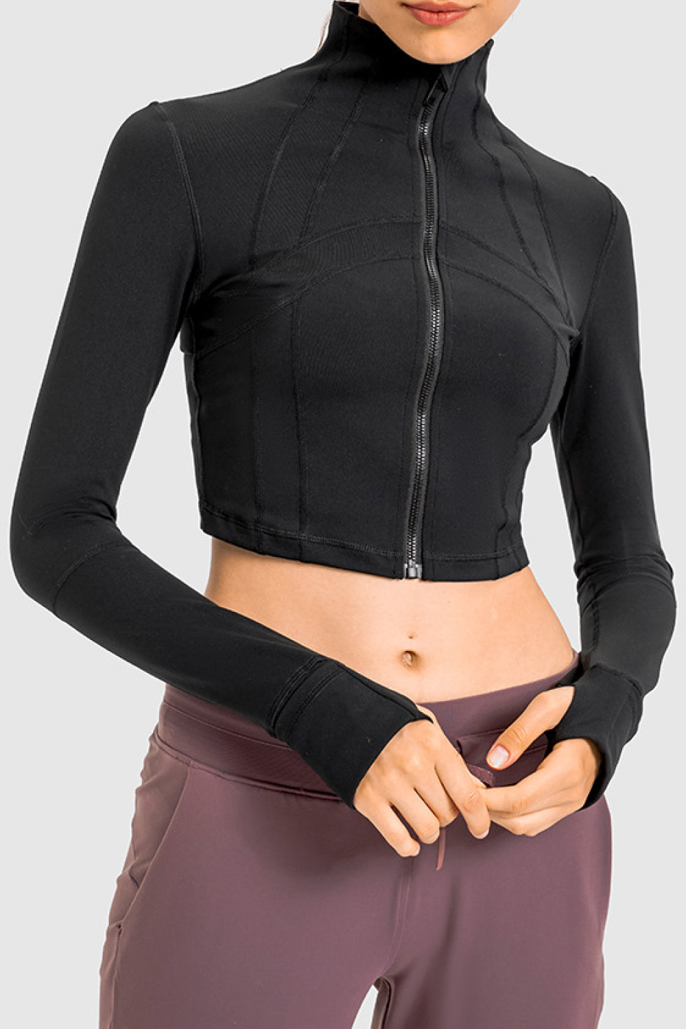 Zip Front Cropped Sports Jacket - Black / 2 - Women’s Clothing & Accessories - Shirts & Tops - 14 - 2024