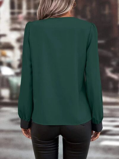 Zip Up Long Sleeve Blouse - Women’s Clothing & Accessories - Shirts & Tops - 2 - 2024