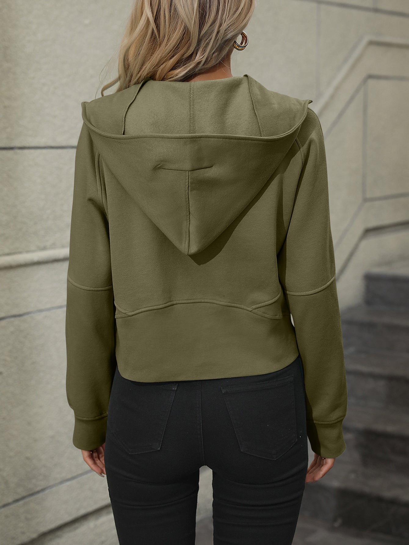 Zip-Up Raglan Sleeve Hoodie with Pocket - Women’s Clothing & Accessories - Shirts & Tops - 17 - 2024