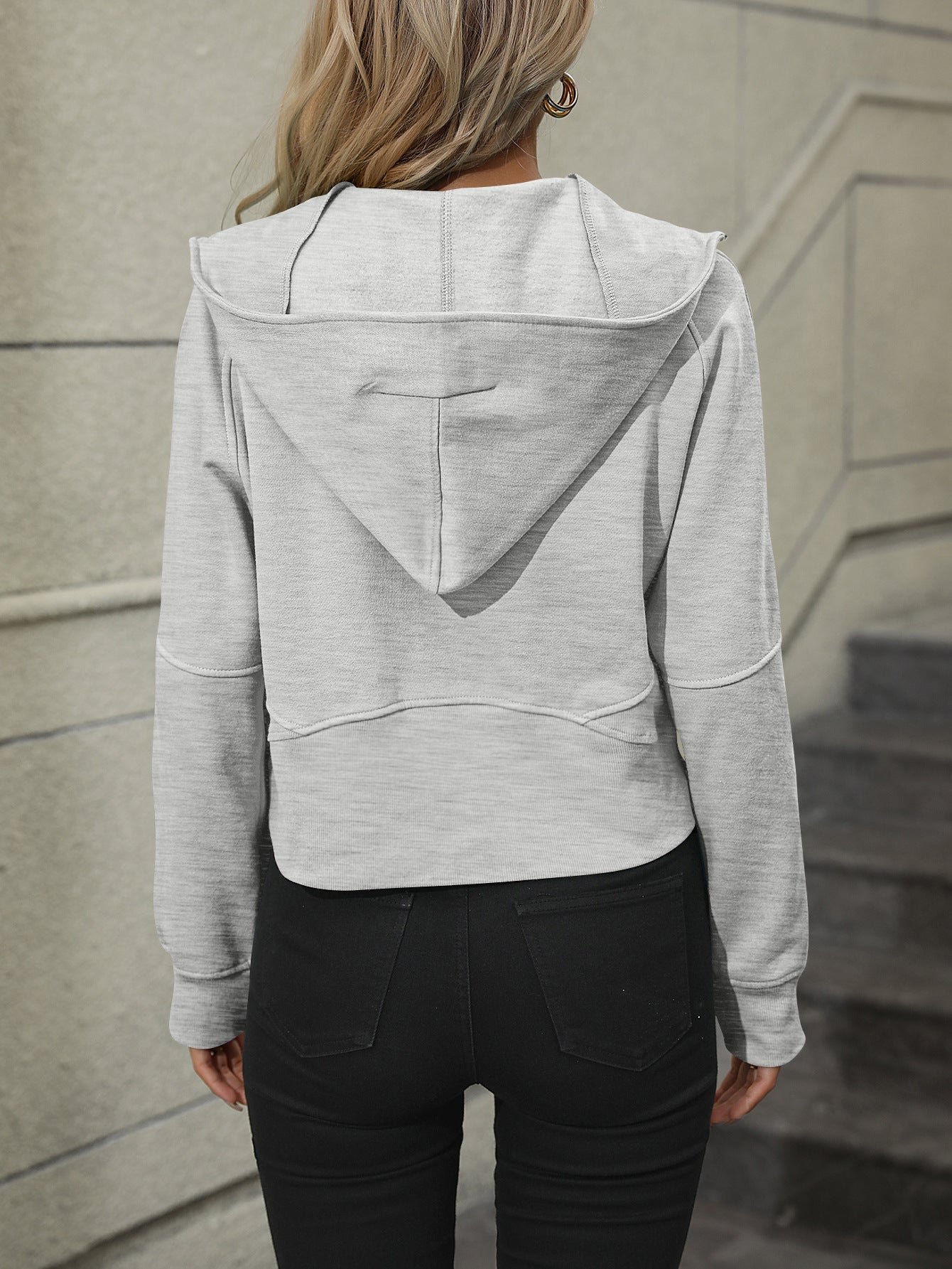 Zip-Up Raglan Sleeve Hoodie with Pocket - Women’s Clothing & Accessories - Shirts & Tops - 15 - 2024