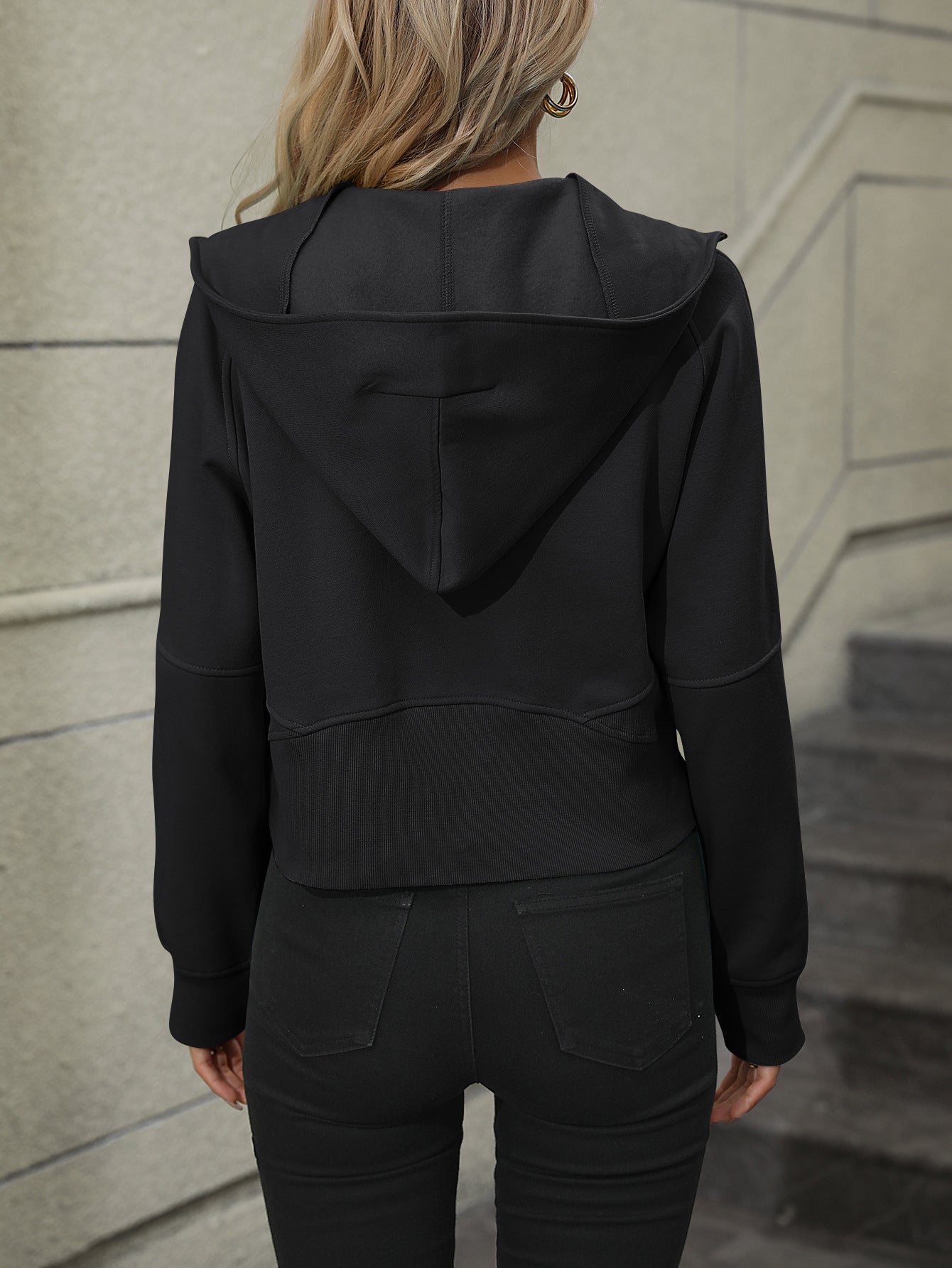 Zip-Up Raglan Sleeve Hoodie with Pocket - Women’s Clothing & Accessories - Shirts & Tops - 12 - 2024