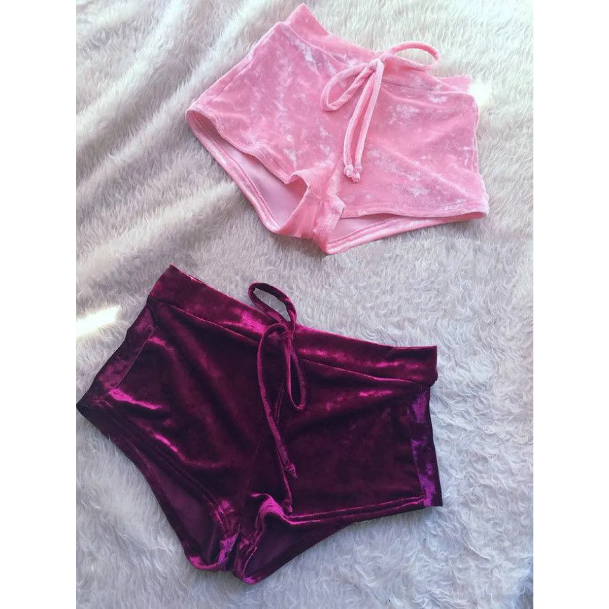 Women’s Dolphin Velvet Shorts - Bottoms - 8