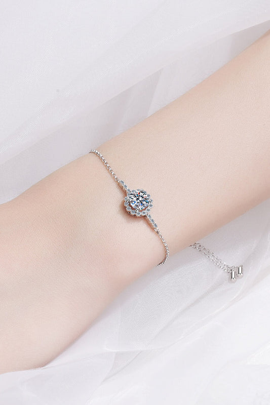 1 Carat Moissanite Chain Bracelet - Silver / One Size - Women’s Jewelry - Bracelets - 1 - 2024