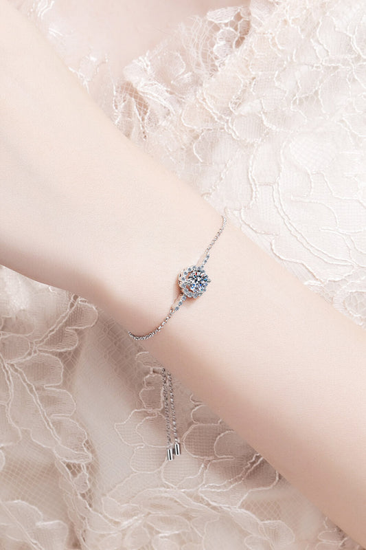 1 Carat Moissanite Chain Bracelet - Silver / One Size - Women’s Jewelry - Bracelets - 2 - 2024