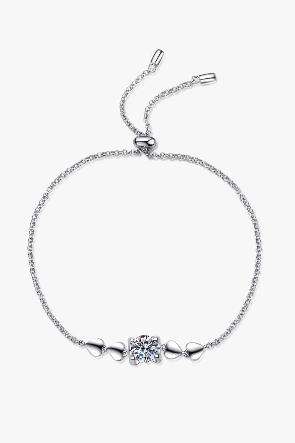 1 Carat Moissanite Heart Bracelet - Silver / One Size - Women’s Jewelry - Bracelets - 2 - 2024