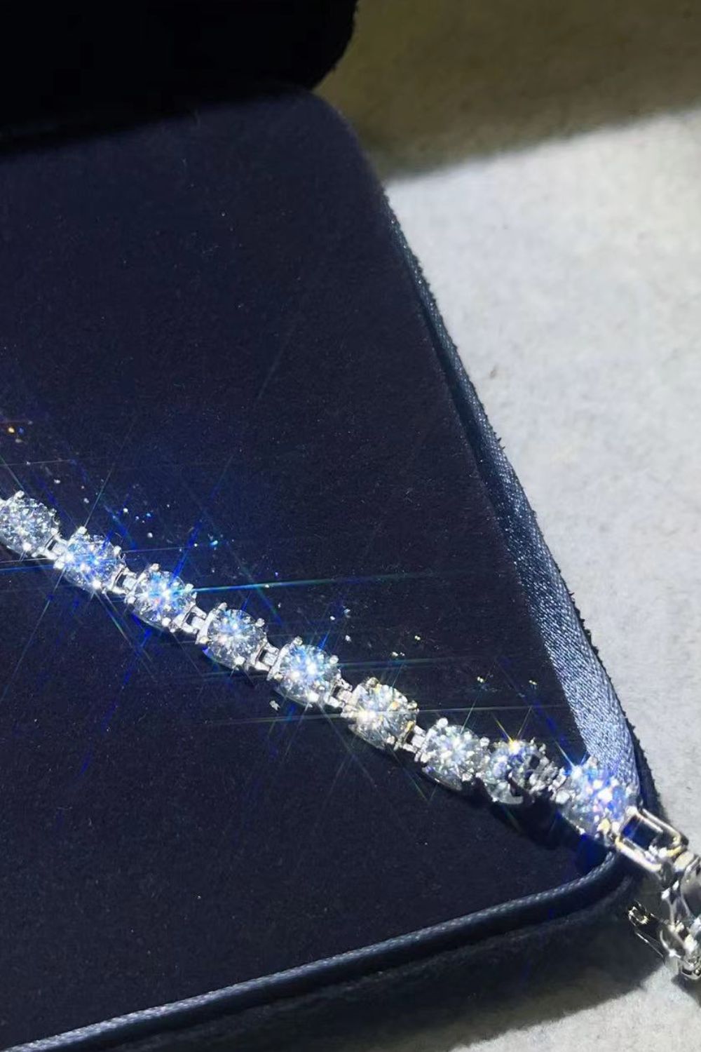 10 Carat Moissanite Platinum-Plated Bracelet - Silver / One Size - Women’s Jewelry - Bracelets - 5 - 2024