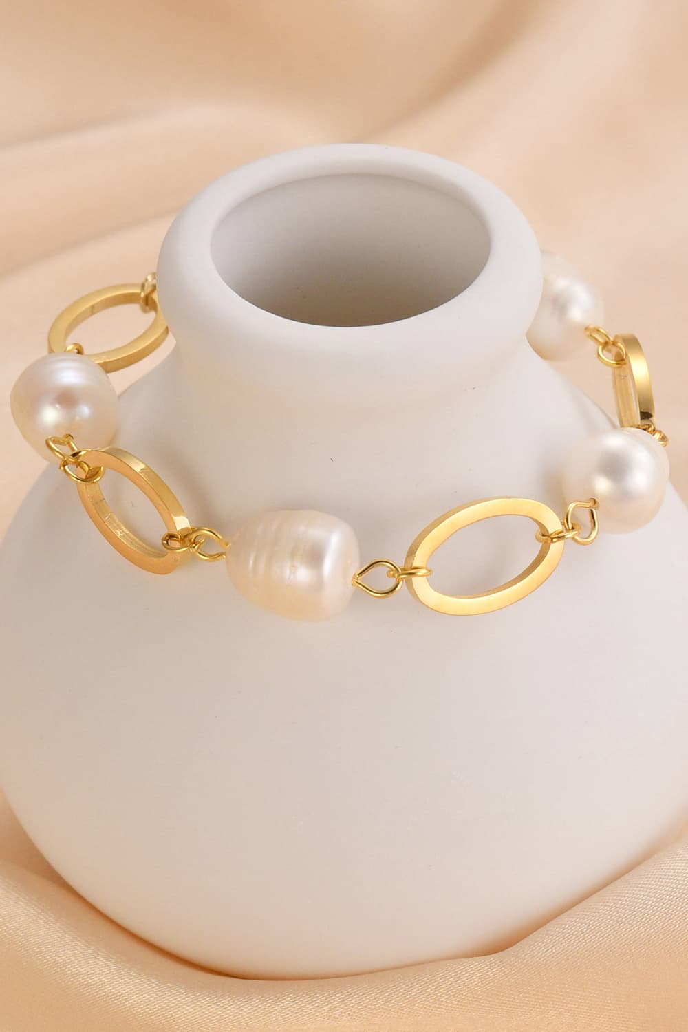 14K Gold-plated Lobster Closure Freshwater Pearl Bracelet - Gold / One Size - Women’s Jewelry - Bracelets - 3 - 2024