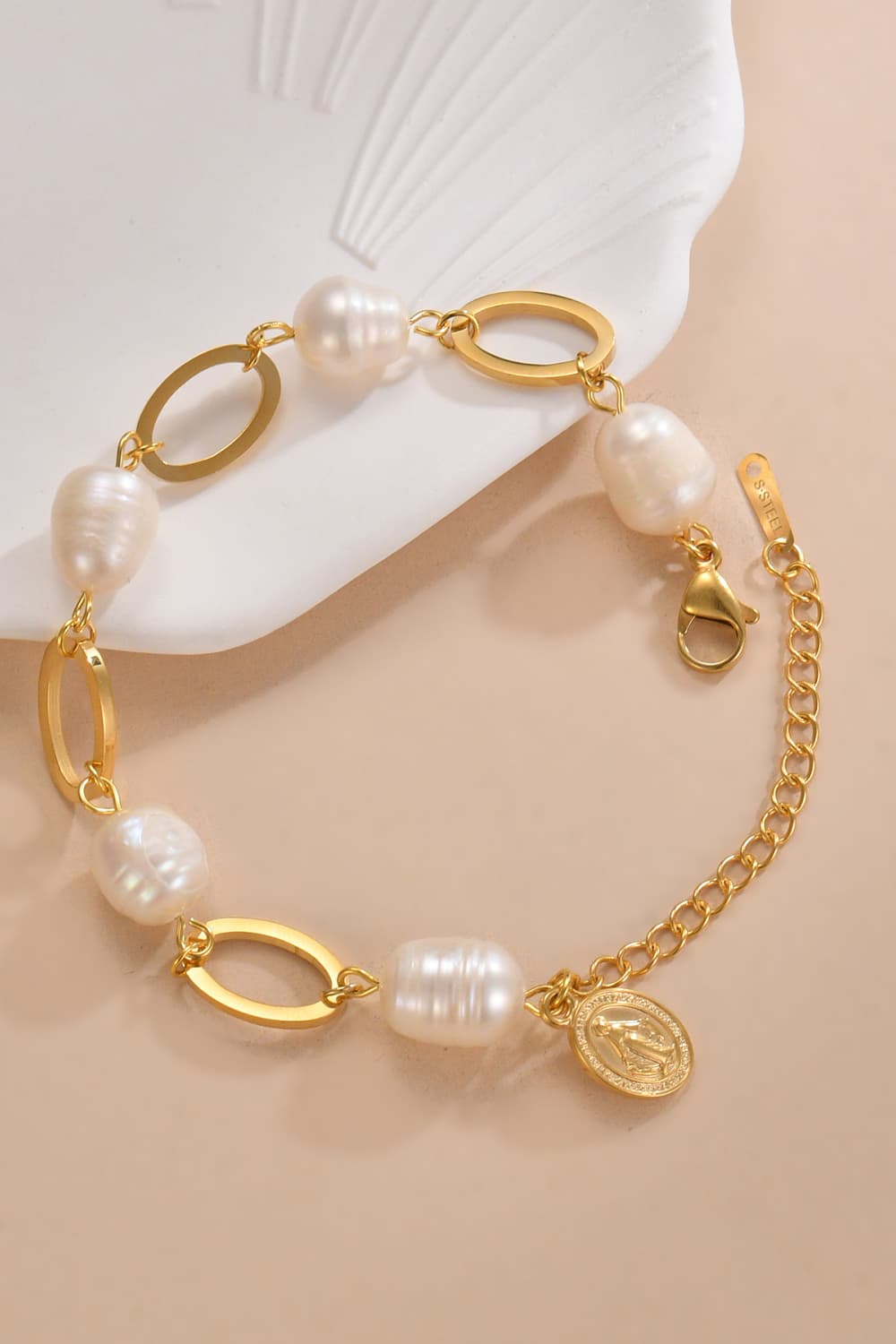 14K Gold-plated Lobster Closure Freshwater Pearl Bracelet - Gold / One Size - Women’s Jewelry - Bracelets - 1 - 2024