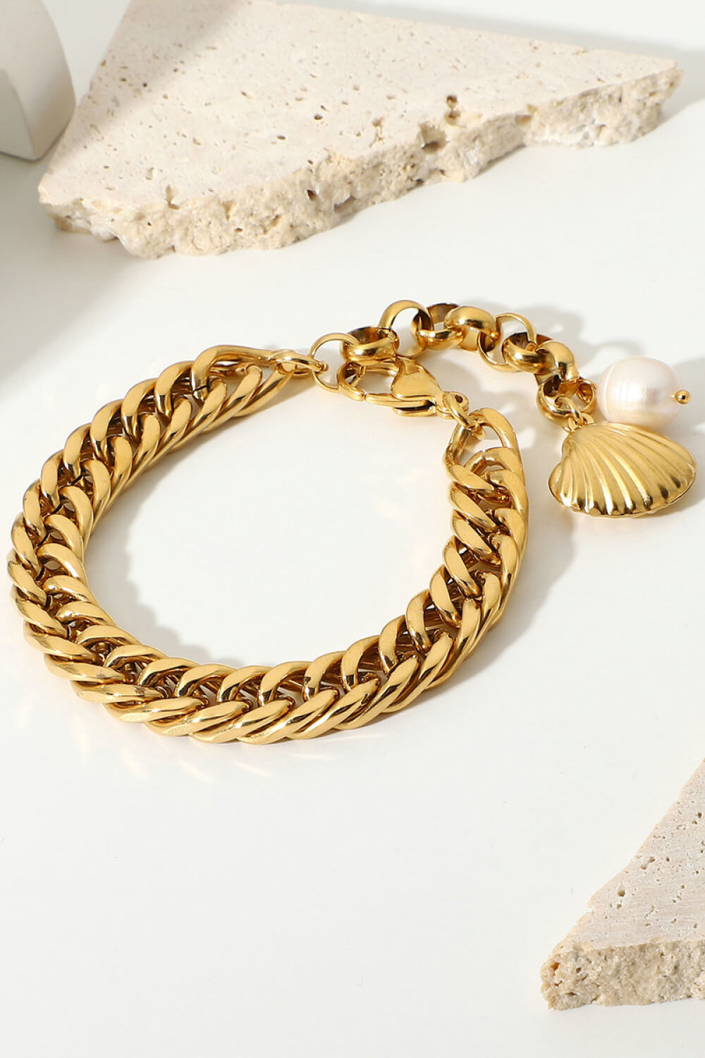18K Gold-Plated Curb Chain Bracelet - Gold / One Size - Women’s Jewelry - Bracelets - 3 - 2024