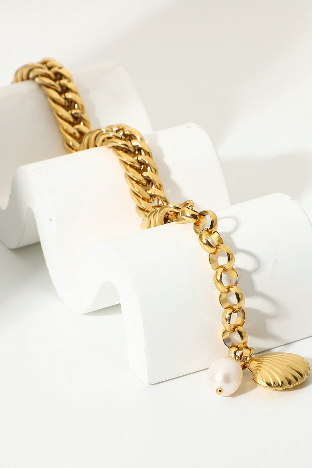 18K Gold-Plated Curb Chain Bracelet - Gold / One Size - Women’s Jewelry - Bracelets - 7 - 2024