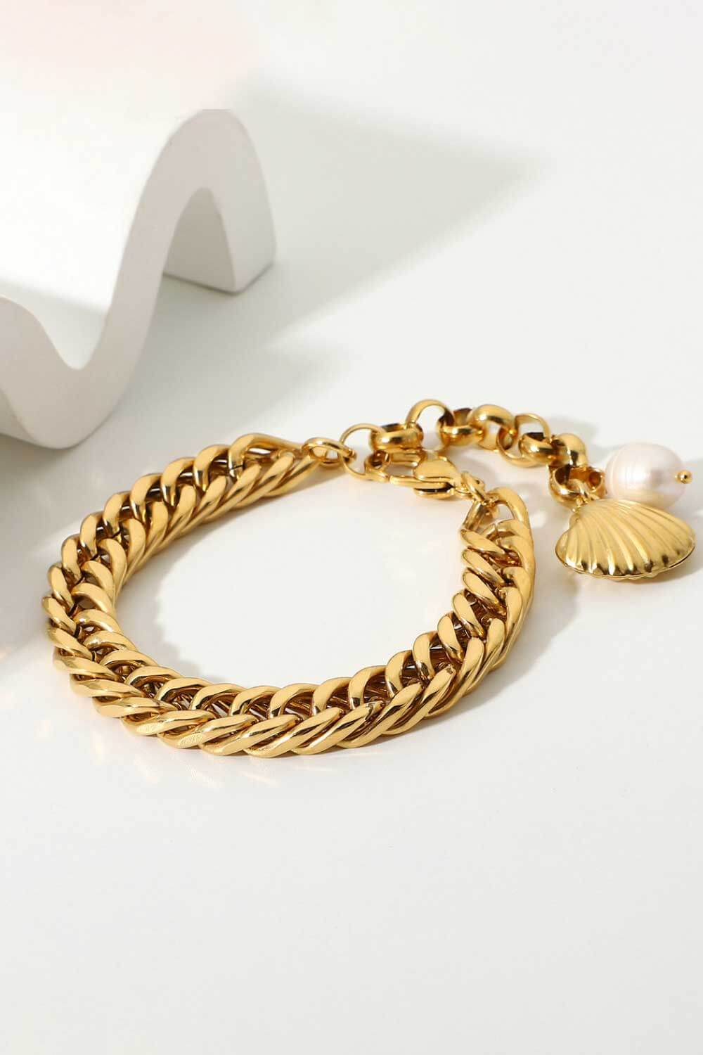18K Gold-Plated Curb Chain Bracelet - Gold / One Size - Women’s Jewelry - Bracelets - 4 - 2024