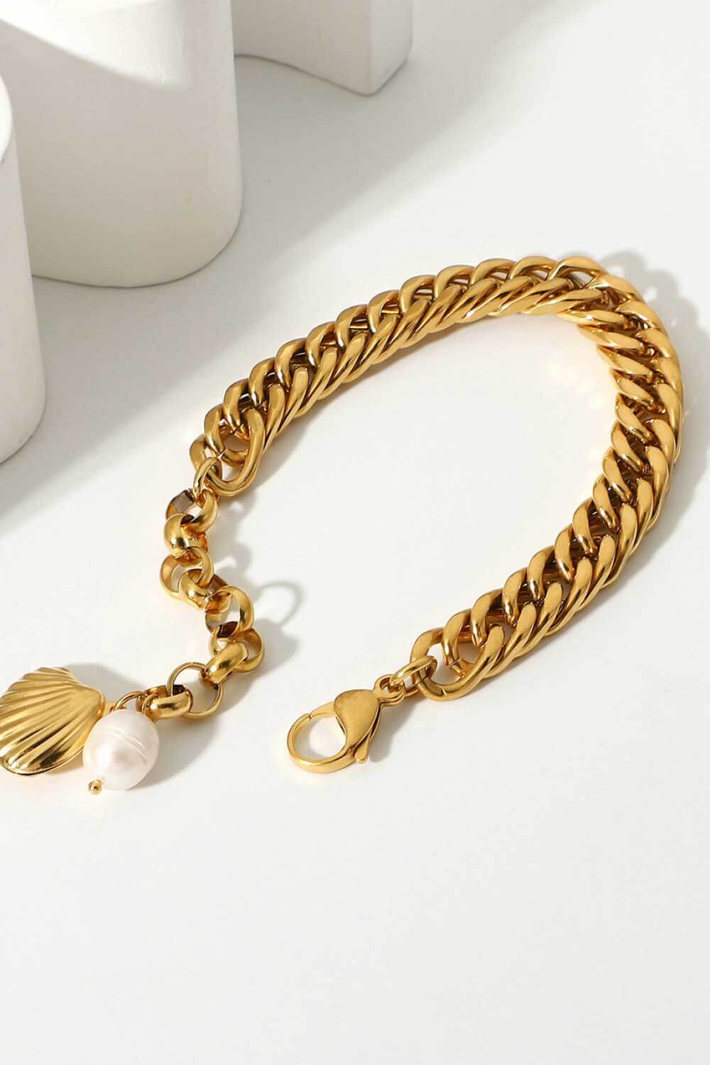 18K Gold-Plated Curb Chain Bracelet - Gold / One Size - Women’s Jewelry - Bracelets - 6 - 2024