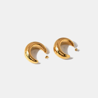18K Gold-Plated Moon Crescent Earrings - Gold / One Size - Women’s Jewelry - Earrings - 2 - 2024