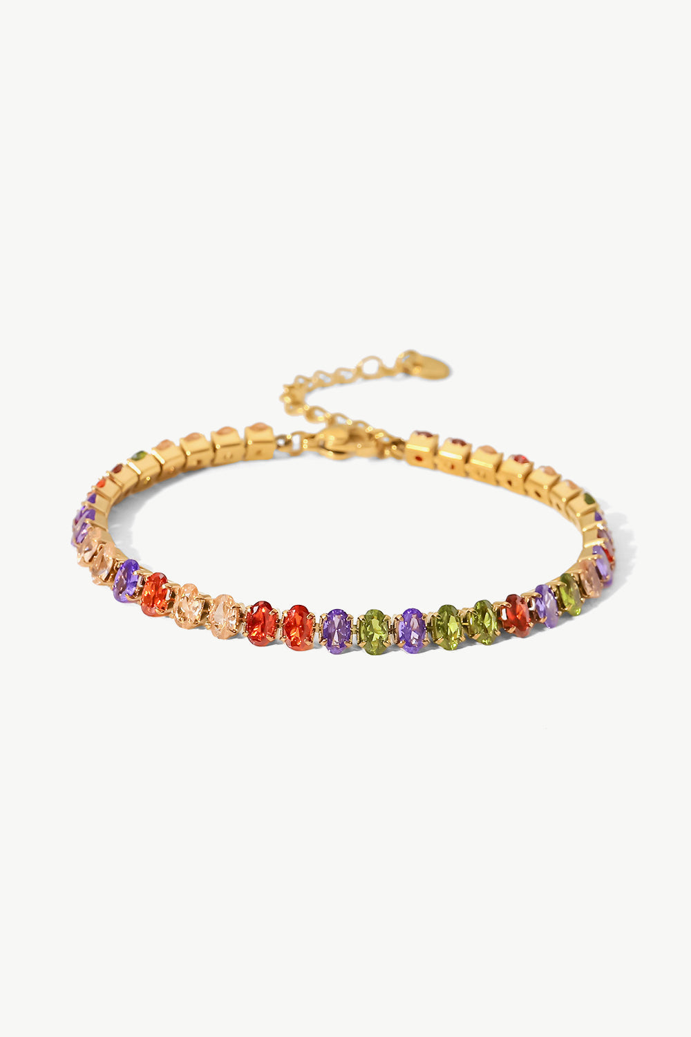 18K Gold Plated Multicolored Zircon Bracelet - Multicolored / One Size - Women’s Jewelry - Bracelets - 2 - 2024