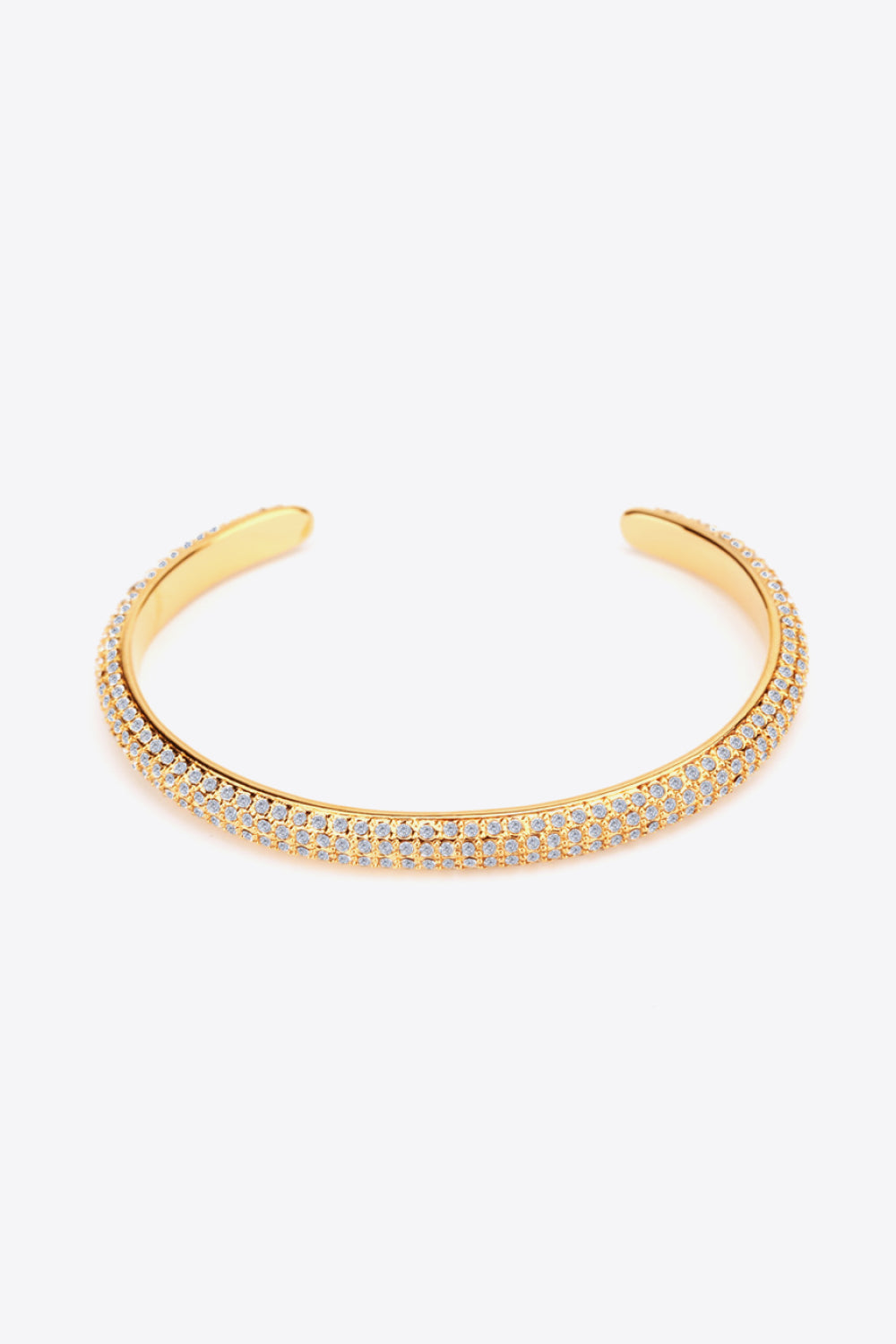 18K Gold-Plated Rhinestone Open Bracelet - Gold / One Size - Women’s Jewelry - Bracelets - 1 - 2024