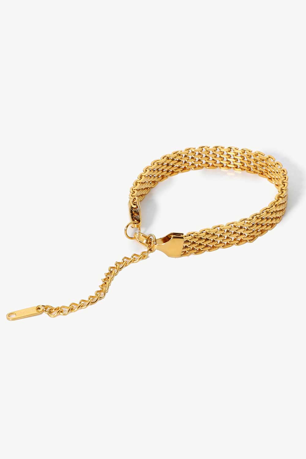 18K Gold-Plated Wide Chain Bracelet - Gold / One Size - Women’s Jewelry - Bracelets - 3 - 2024