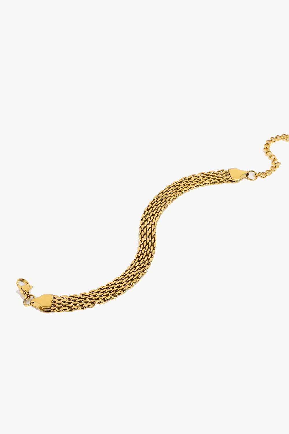 18K Gold-Plated Wide Chain Bracelet - Gold / One Size - Women’s Jewelry - Bracelets - 4 - 2024