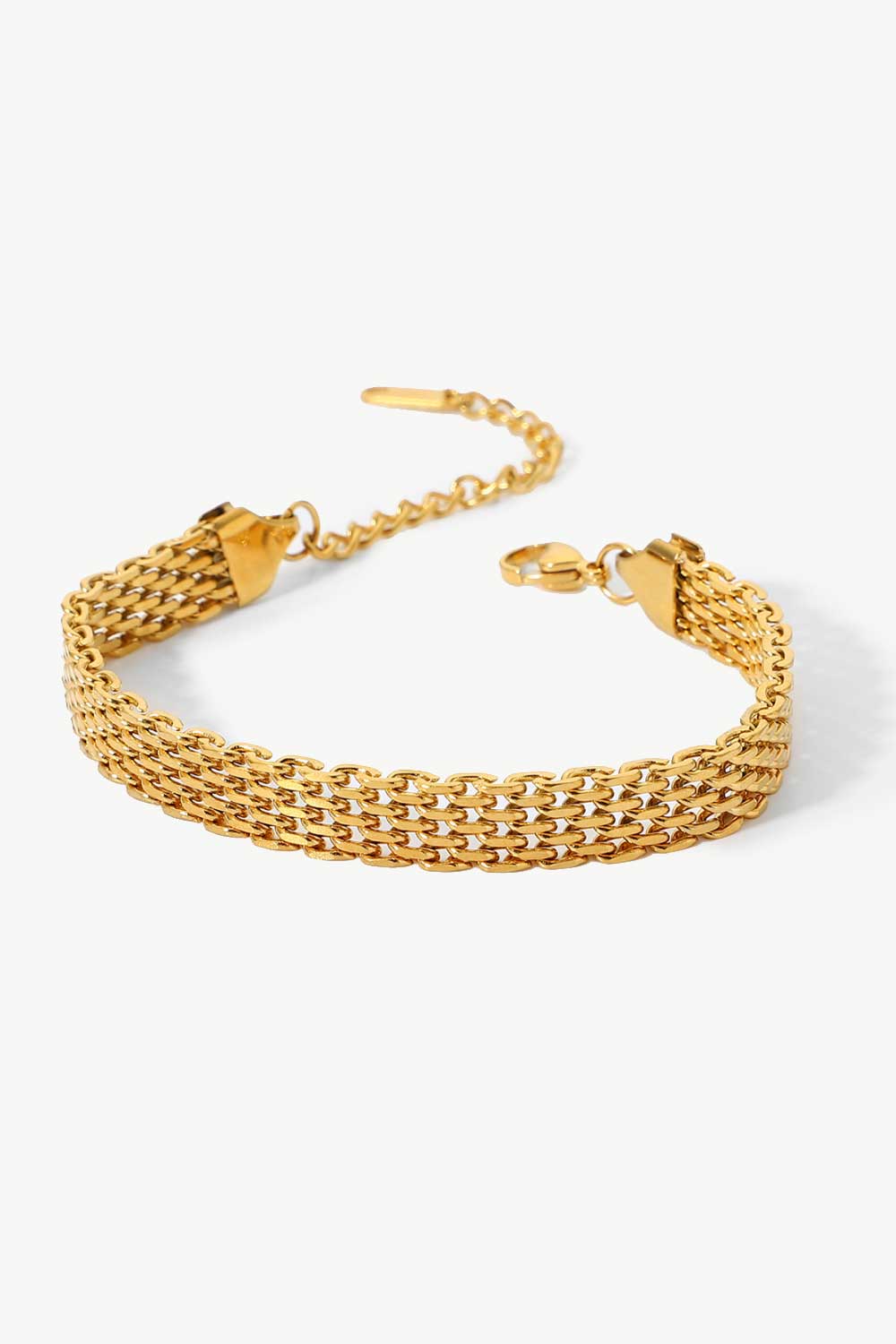 18K Gold-Plated Wide Chain Bracelet - Gold / One Size - Women’s Jewelry - Bracelets - 1 - 2024