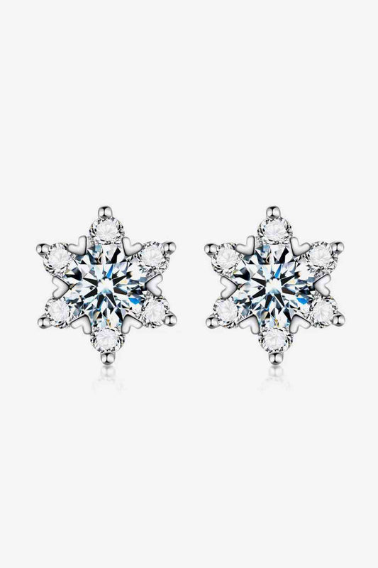 2 Carat Moissanite Floral Stud Earrings - Silver / One Size - Women’s Jewelry - Earrings - 2 - 2024