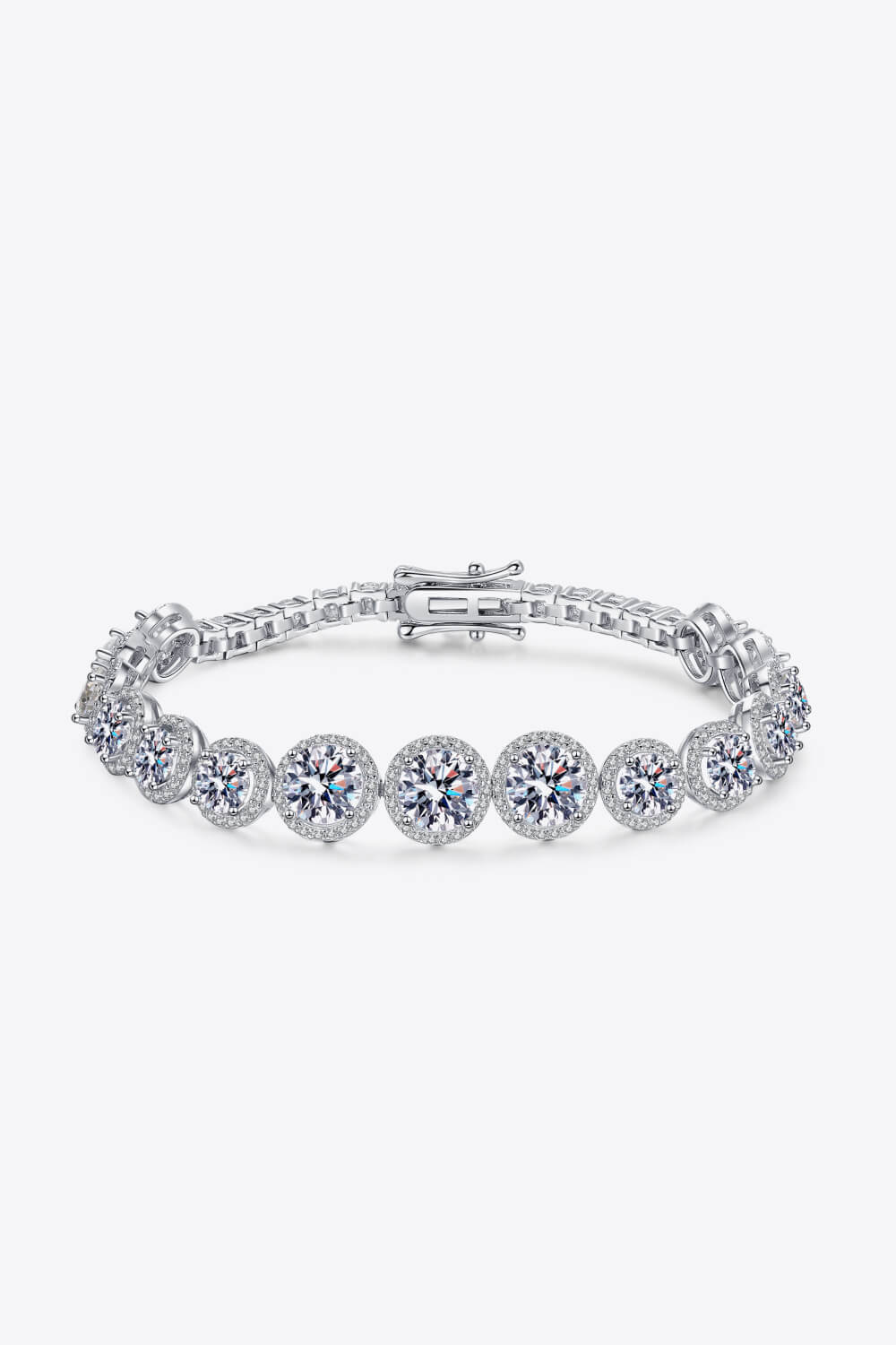 925 Sterling Silver 10.4 Carat Moissanite Bracelet - Silver / One Size - Women’s Jewelry - Bracelets - 5 - 2024