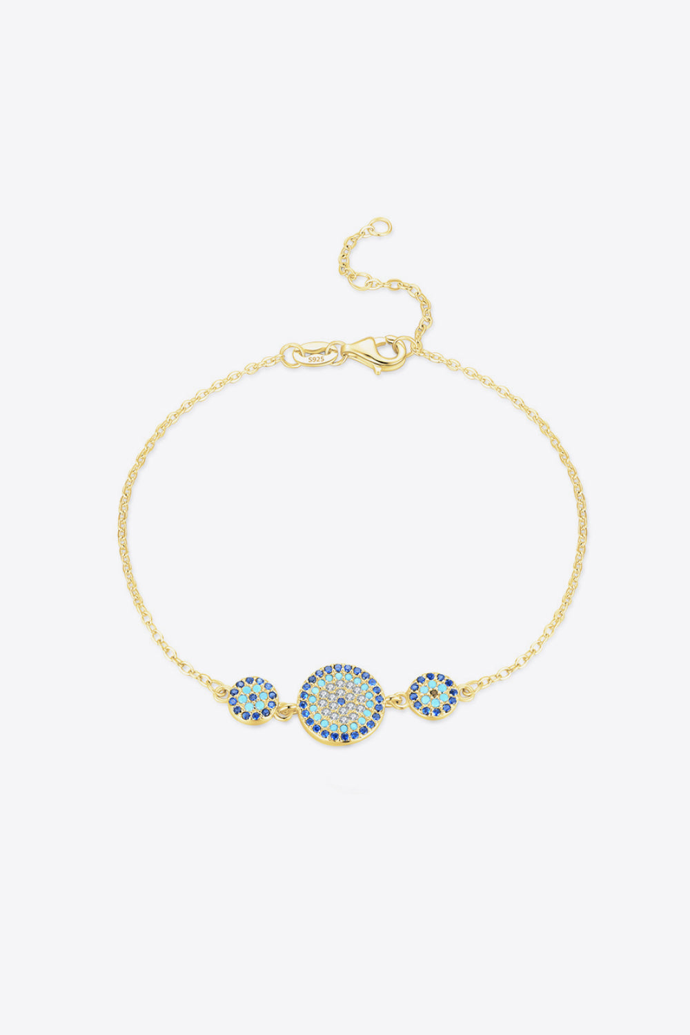 925 Sterling Silver Artificial Turquoise Bracelet - Gold / One Size - Women’s Jewelry - Bracelets - 4 - 2024