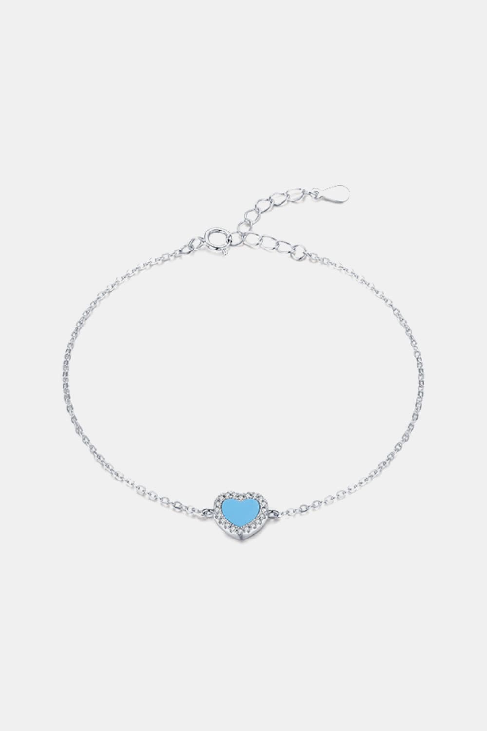 925 Sterling Silver Heart Shape Spring Ring Closure Bracelets - Silver / One Size - Women’s Jewelry - Bracelets - 4