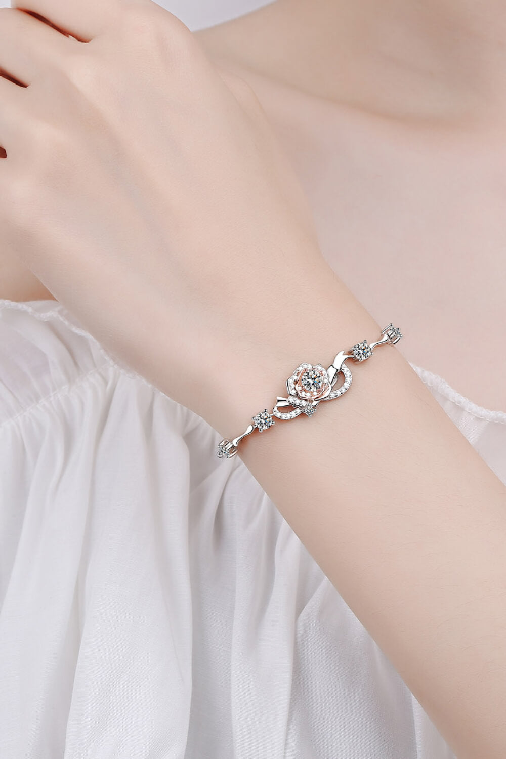925 Sterling Silver Moissanite Bracelet - Silver / One Size - Women’s Jewelry - Bracelets - 5 - 2024