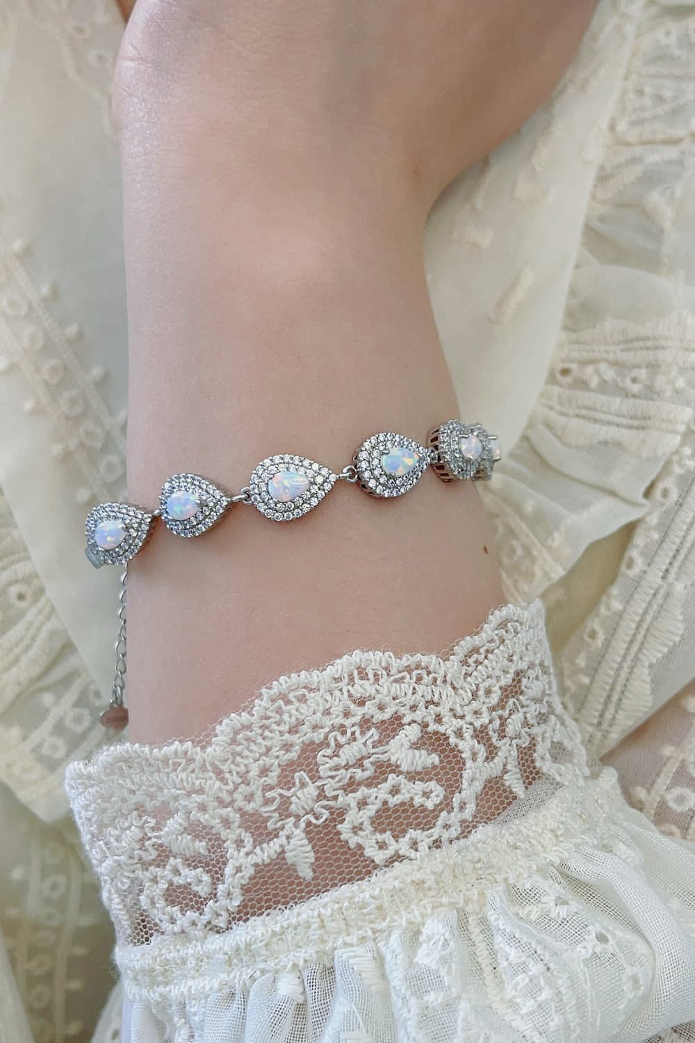 925 Sterling Silver Opal Bracelet - Women’s Jewelry - Bracelets - 5 - 2024