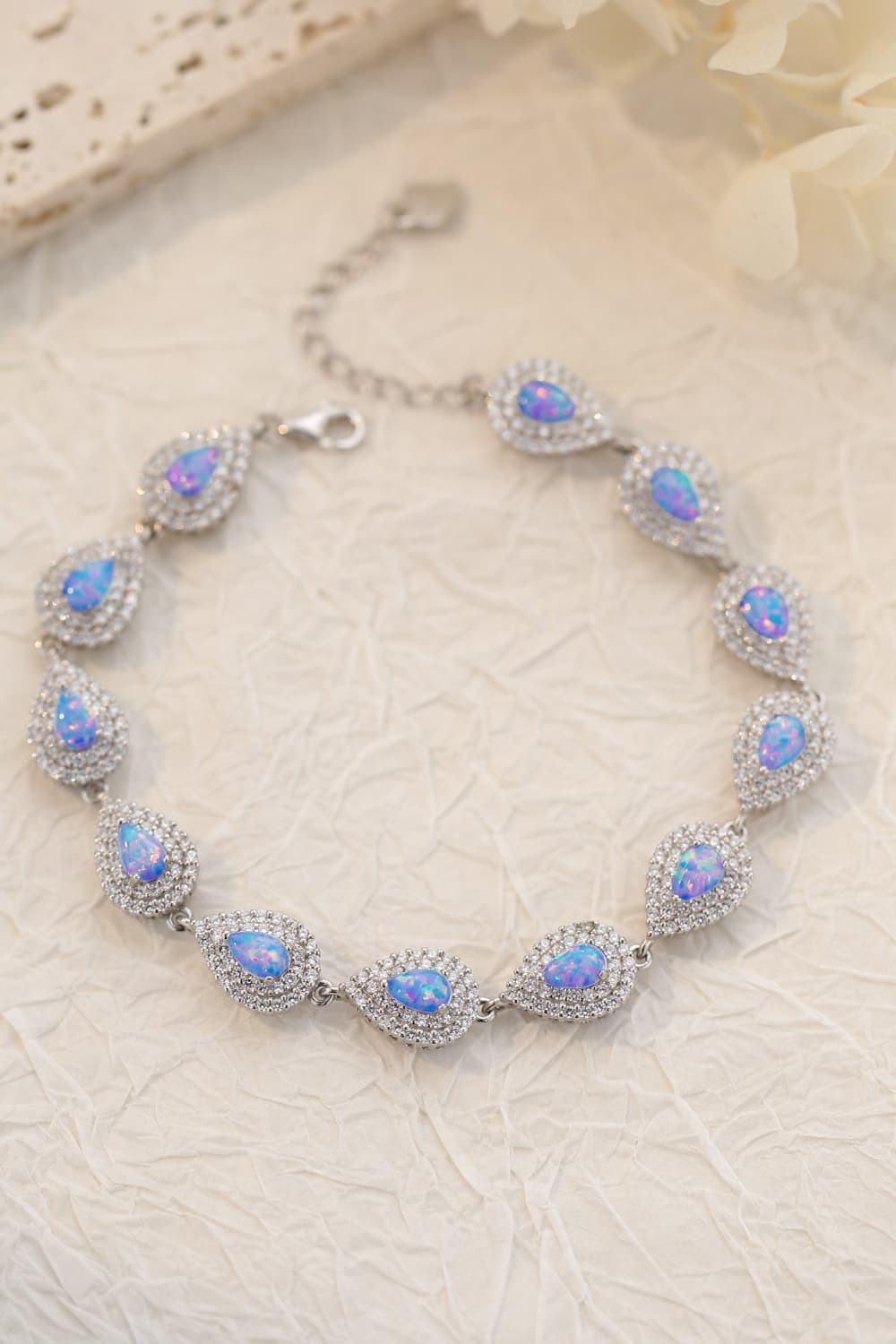 925 Sterling Silver Opal Bracelet - Light Blue / One Size - Women’s Jewelry - Bracelets - 1 - 2024