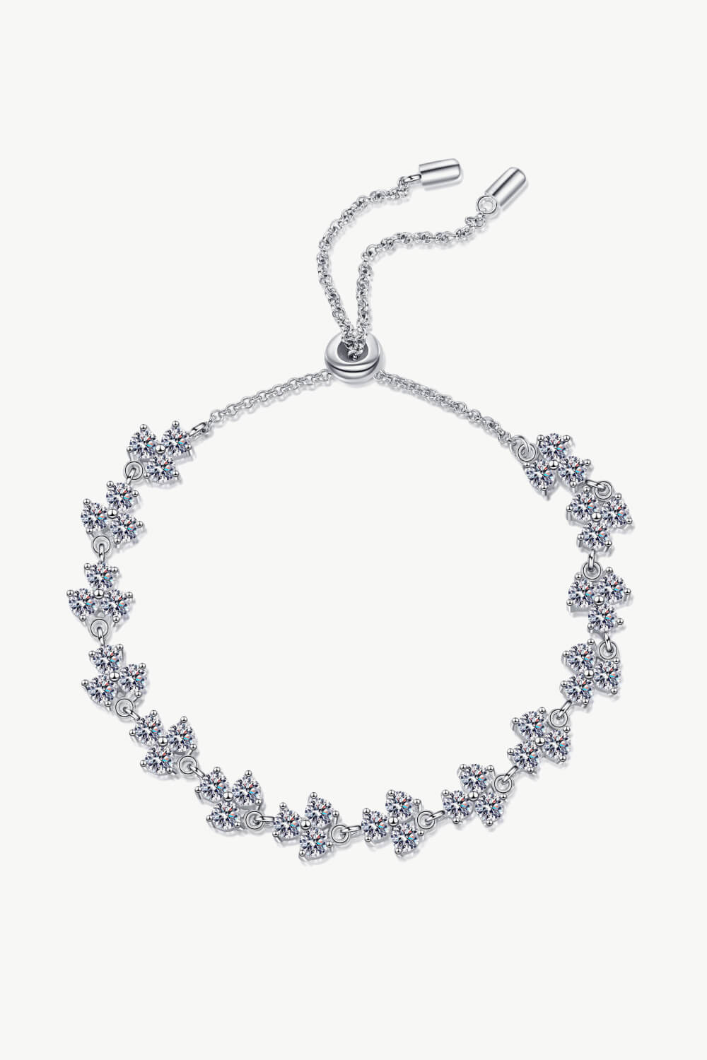 Adjustable Moissanite Bracelet - Silver / One Size - Women’s Jewelry - Bracelets - 5 - 2024