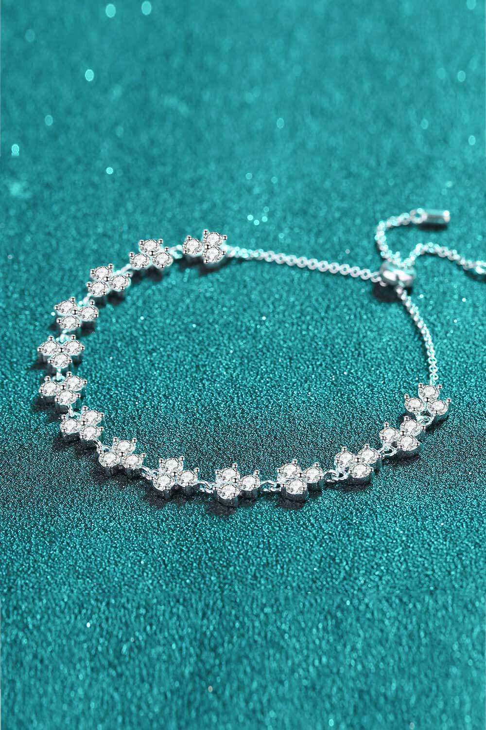 Adjustable Moissanite Bracelet - Silver / One Size - Women’s Jewelry - Bracelets - 3 - 2024