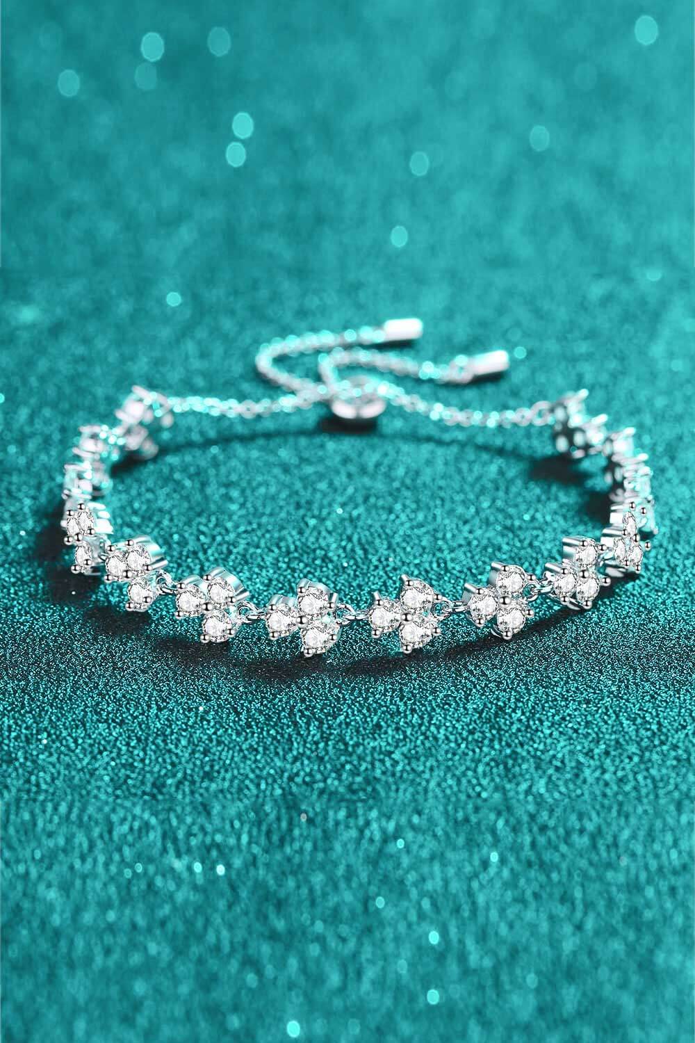 Adjustable Moissanite Bracelet - Silver / One Size - Women’s Jewelry - Bracelets - 2 - 2024