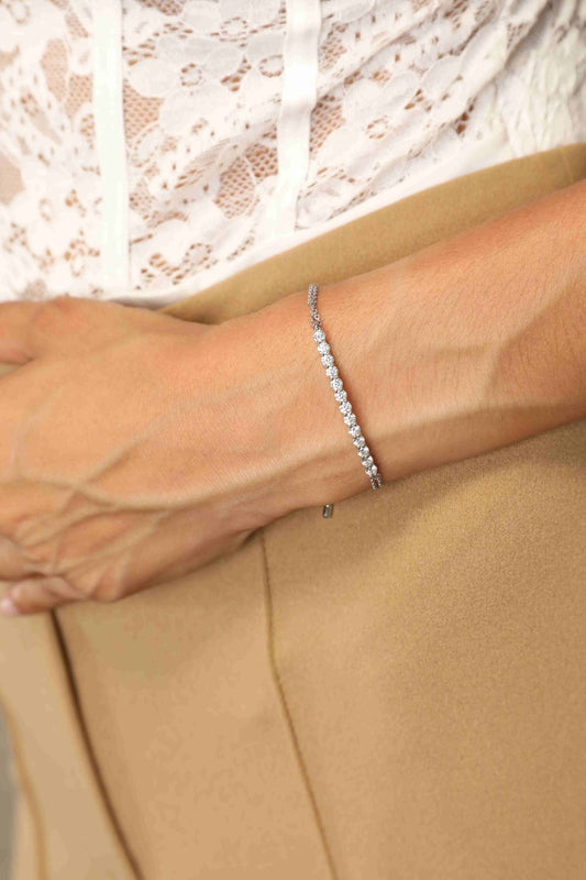 Adored Moissanite Sterling Silver Bracelet - Silver / One Size - Women’s Jewelry - Bracelets - 1 - 2024