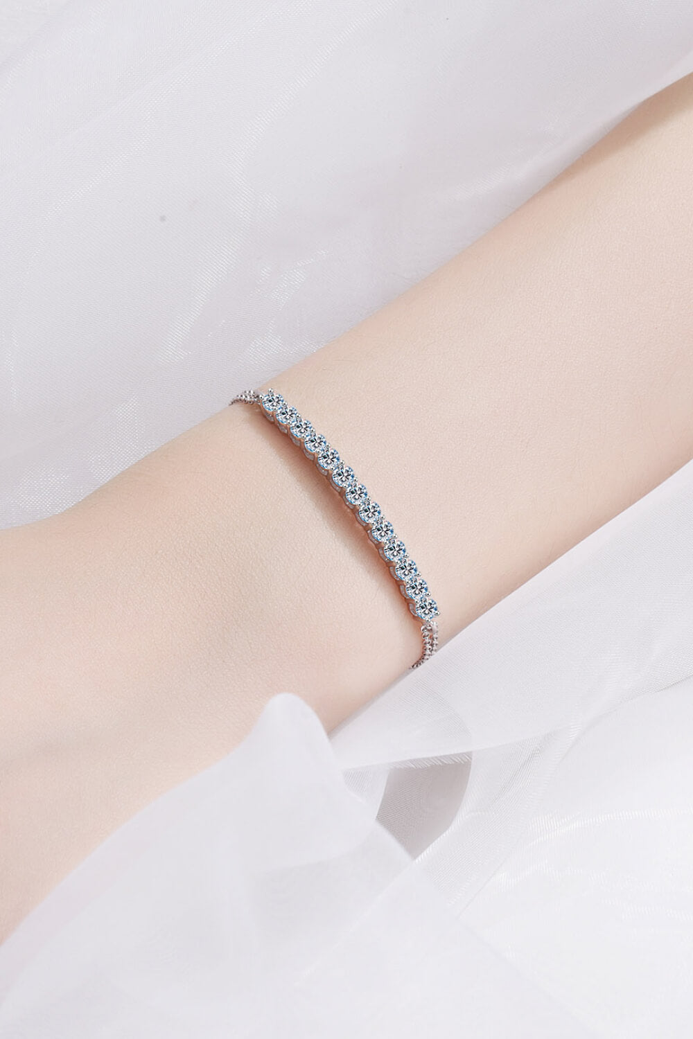 Adored Moissanite Sterling Silver Bracelet - Silver / One Size - Women’s Jewelry - Bracelets - 3 - 2024