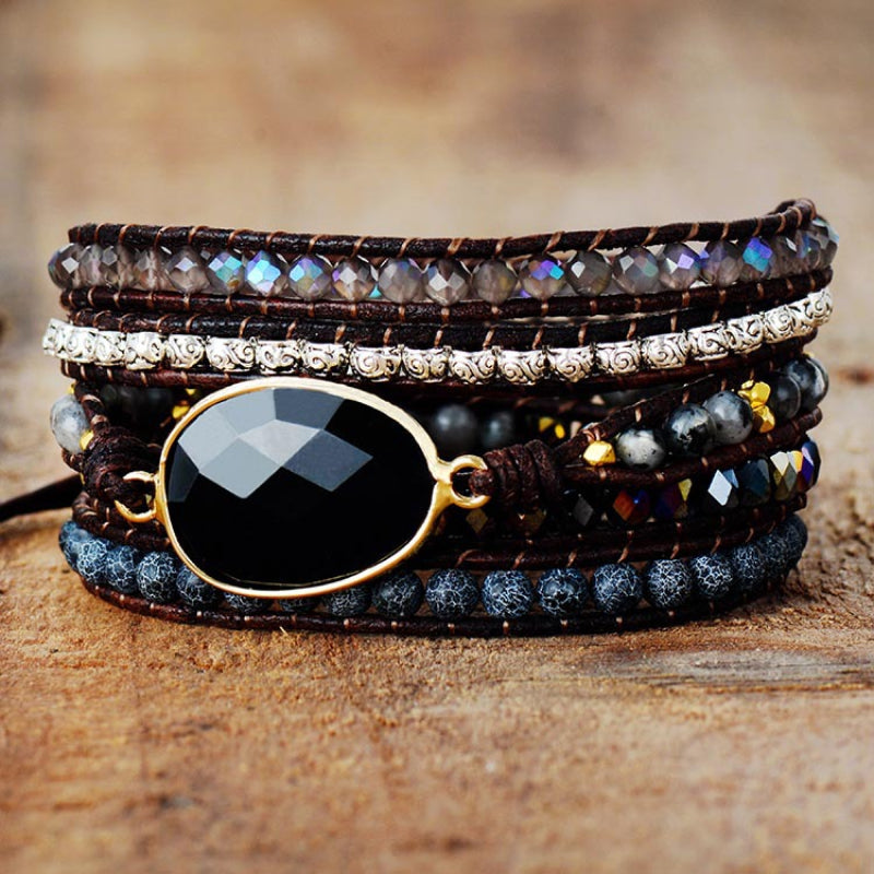 Agate Beaded Bracelet - Black / One Size - Women’s Jewelry - Bracelets - 4 - 2024