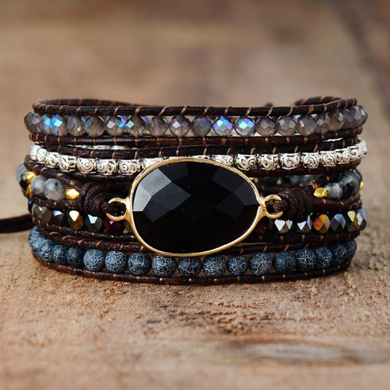 Agate Beaded Bracelet - Black / One Size - Women’s Jewelry - Bracelets - 3 - 2024