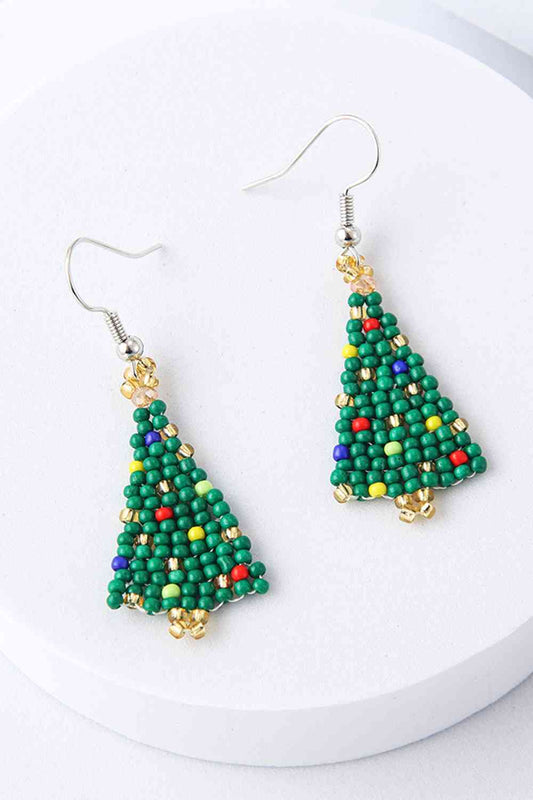 Beaded Christmas Tree Earrings - Women’s Jewelry - Earrings - 2 - 2024