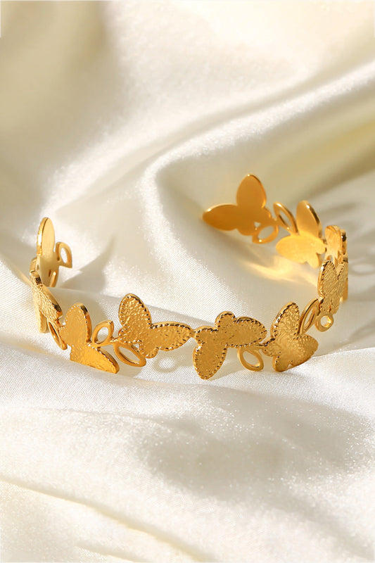 Butterfly-Shape Open Bracelet - Gold / One Size - Women’s Jewelry - Bracelets - 2 - 2024