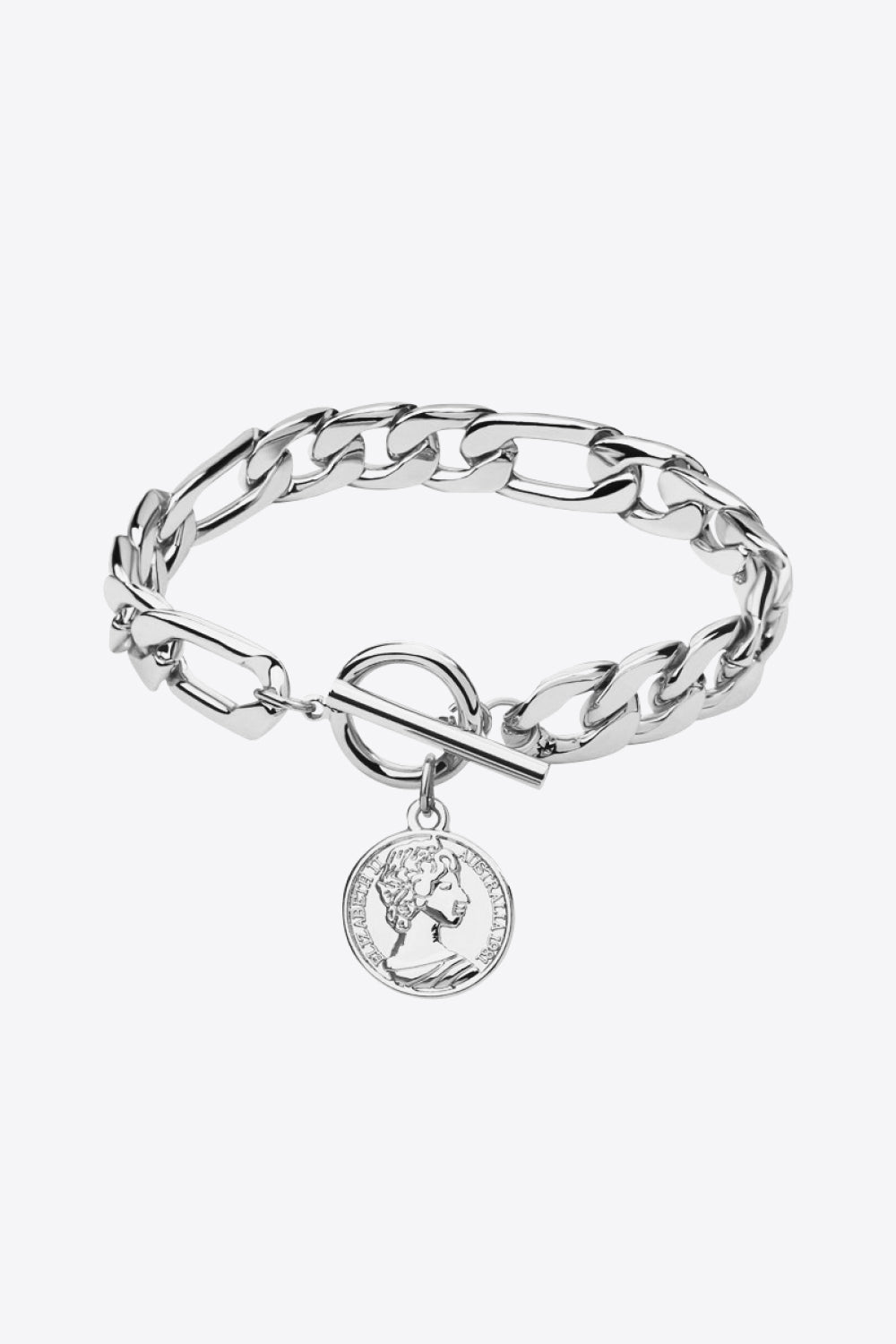 Chunky Chain Toggle Clasp Bracelet - Silver / One Size - Women’s Jewelry - Bracelets - 4 - 2024