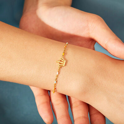 Crown Shape 18K Gold-Plated Bead Bracelet - Gold / One Size - Women’s Jewelry - Bracelets - 2 - 2024
